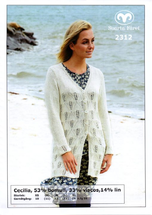 Svarta Fåret Cecilia, 53% Bomull, 33% Viskos, 14% Lin, V-Ringad Damkofta -2312253