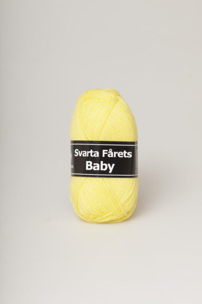 Svarta Fåret – Baby  70% Akryl, 30% Polyamid  Gul – 33