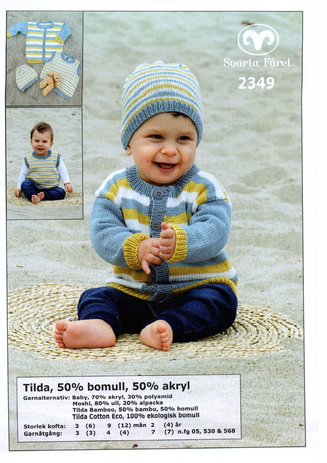 at forstå aflevere overalt Svarta Fåret Garn Tilda Babykofta, linne, och mössa - 2349DD - Garntorget