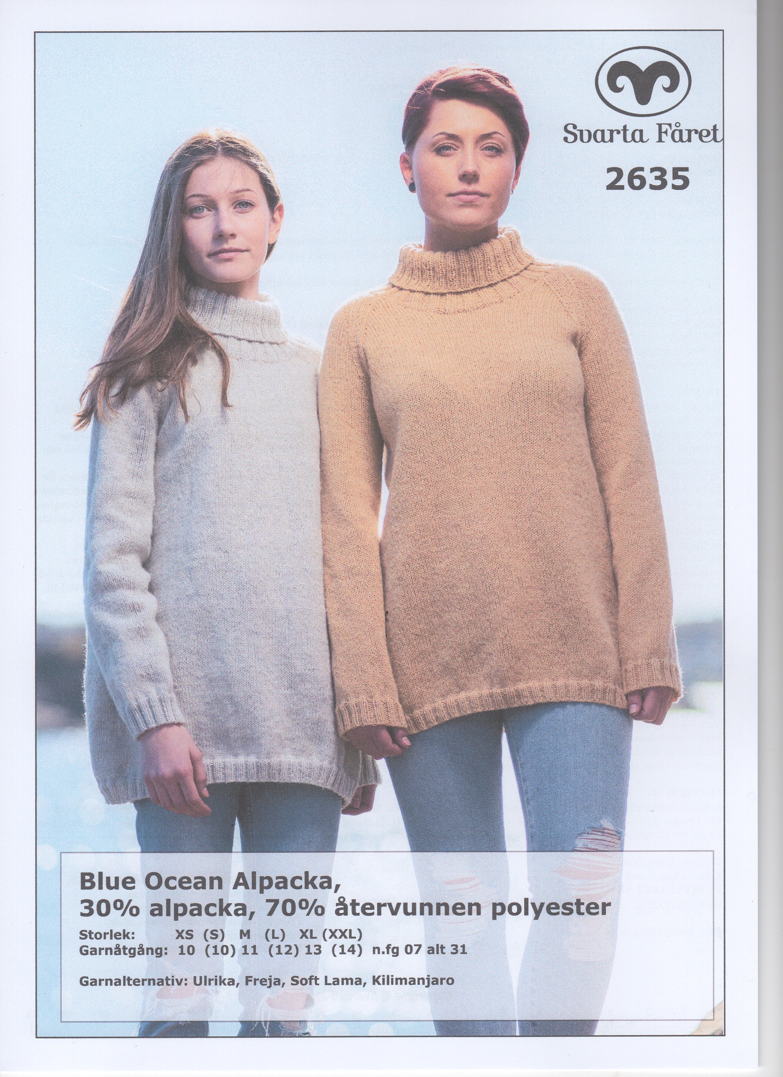 Blue Ocean Alpacka A Formad Damtröja 2635 Garntorget Blue Ocean Alpacka A Formad Damtröja 2635 Garntorget
