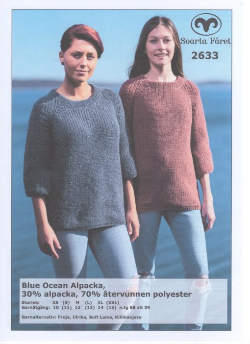 Svarta Fåret Blue Ocean Cotton, 30% Bomull 70% Återvunnen Polyester Damtröja i halvpatent 2633410