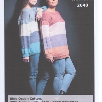 Blue Ocean Cotton Randig Damtröja