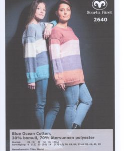 Blue Ocean Cotton Randig Damtröja