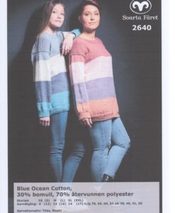 Blue Ocean Cotton Randig Damtröja