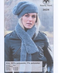 Kim Dam Mössa Halsduk - 2624 - Garntorget  93% polyester, 7% polyamid garntorget. Storlek:          Dam Garnåtgång: Mössa: 2 n.fg 08 (grå) Halsduk: 3 n.fg 08 (grå) Helt set: 4 n.fg 08 (grå) Stickor: Svarta Fåret 4,5 mm (halsduk) Strumpstickor: Svarta Fåret 4,5 mm (mössa) Rundsticka:         Svarta Fåret 4,5 mm 40 cm (mössa)