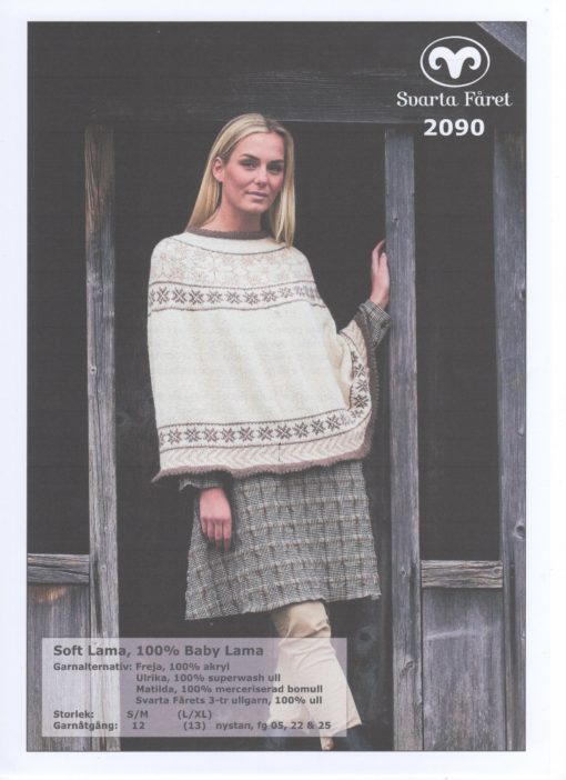 Soft Lama 100% Baby Lama Poncho Svarta Fåret Garntorget 2090454