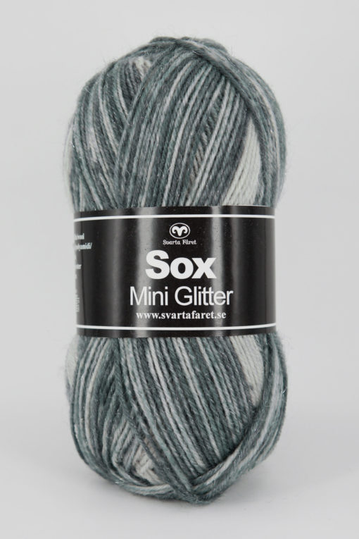 Sox Mini Glitter  Grå/Oblekt 355  Garntorget