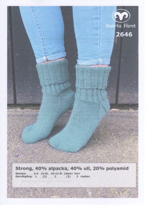 Strong 40% alpacka 40% ull 20% polyamid Sockor Svarta Fåret Garntorget 2646442
